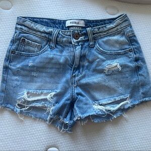 Pistola Light Blue Distressed Jean Shorts